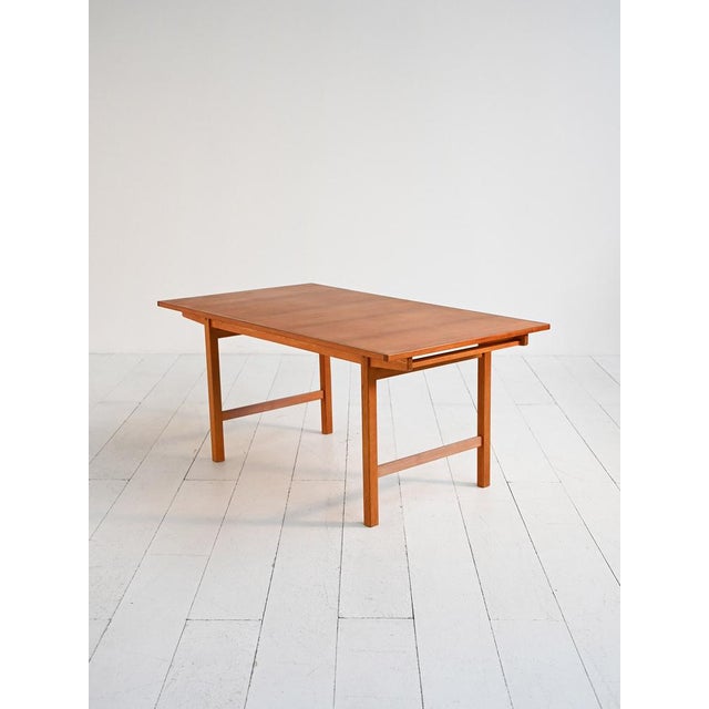 Extendable Scandinavian Teak and Oak Table, 1960s For Sale - Image 14 of 14