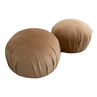 1980s Vintage Vladimir Kagan for Directional Postmodern Ottoman Poufs - Set of 2 For Sale