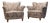 Vintage Danish Wingback Chairs with Jacquard Fabric, 1940s, Set of 2 For Sale