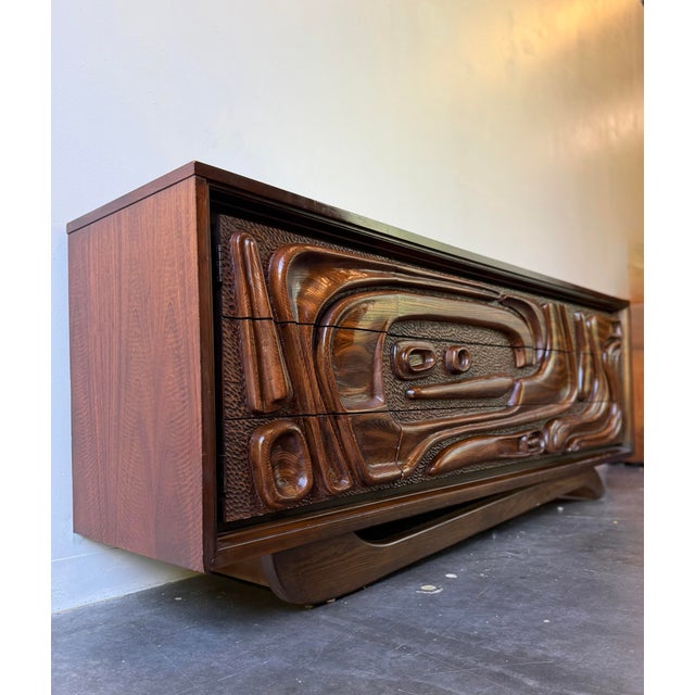 Rare MCM Pulaski Contour 70 Witco Tiki Style 1960s Credenza For Sale - Image 10 of 10