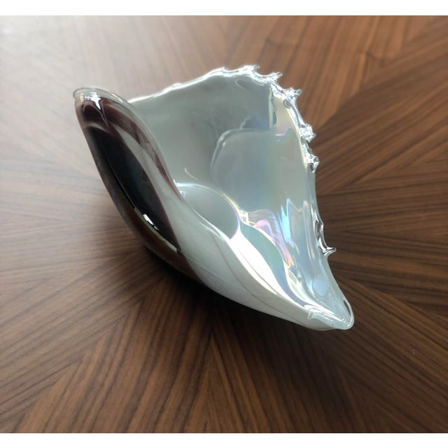 Glass 1950s Mid-Century Modern Large Murano Conch Shell Centerpiece For Sale - Image 7 of 13