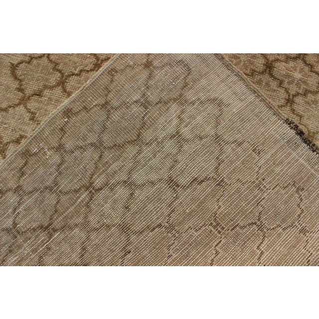 Textile Muted Oushak With All-Over Tribal Design in Light Tones of Taupe and Browns For Sale - Image 7 of 8