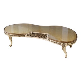 Striking 1960's Italian Florentine Hollywood Regency Gold Gilt Coffee Table in the Style of Maison Jansen For Sale