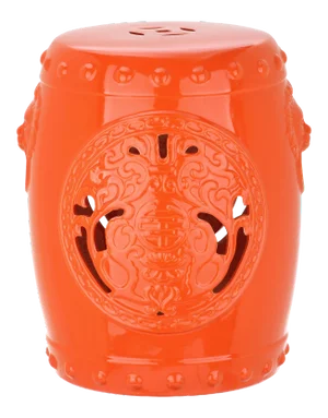 Coin Garden Stool in Orange