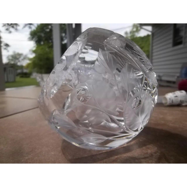 Vintage Cut Crystal Sphere Ashtray For Sale - Image 6 of 12