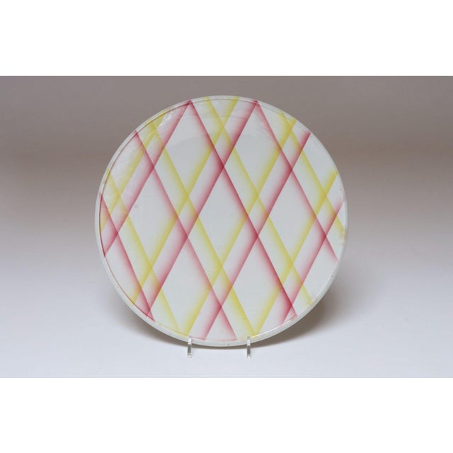 Vintage porcelain dessert plate/round trivet (ca. Mid-20th Century, Germany). Features an attractive...