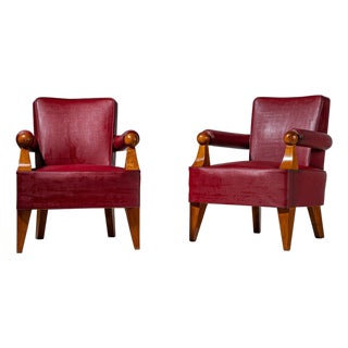 Pair of Armchairs, Italy, 1950s For Sale