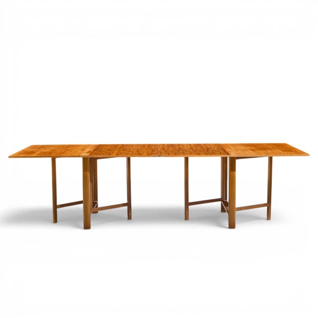 Bruno Mathsson Style Maria Mid Century Danish Teak Expanding Dining Table The expanded table measures: 110 wide x 35.5...