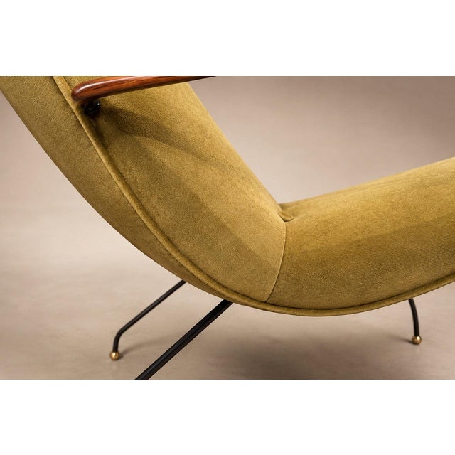Mid-Century Modern Brazilian Modern Pair of Armchairs in Rosewood, Metal & Velvet by Carlo Hauner, 1950s For Sale - Image 3 of 18