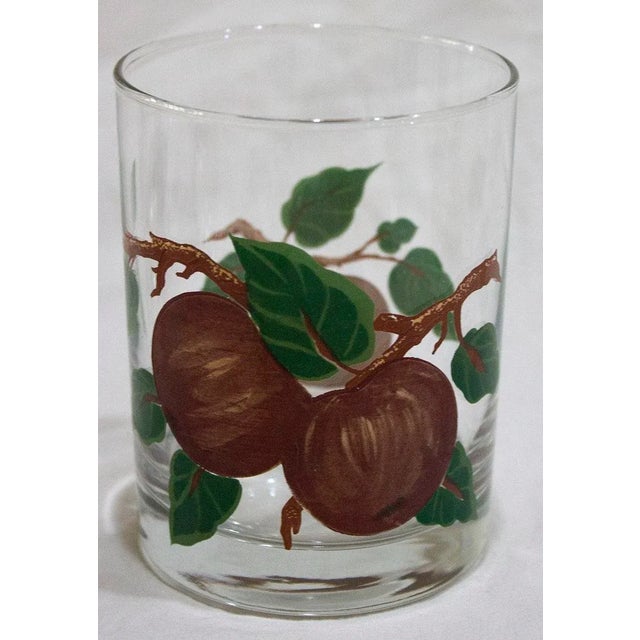 Set of 8 mid-century Franciscan on the rocks cocktail glasses in the rare double Apple pattern.