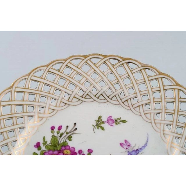 Ceramic Antique Compote in Openwork Porcelain from Meissen For Sale - Image 7 of 9