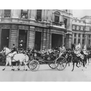 1939 British Royal Family Ride in Carriage Through London Photograph For Sale