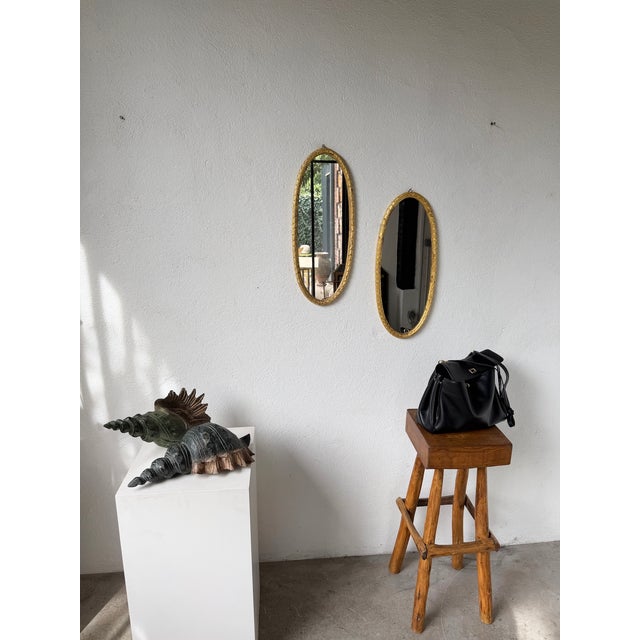 Antique Oval Mirrors in Wood, 1890s, Set of 2 For Sale - Image 12 of 18