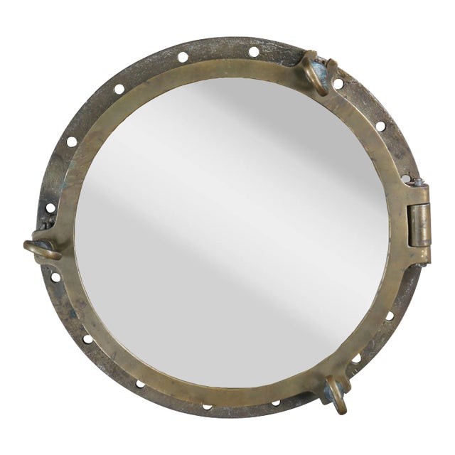 Early 20th Century Extremely Large Antique Solid Bronze Maritime Ships Porthole Nautical For Sale