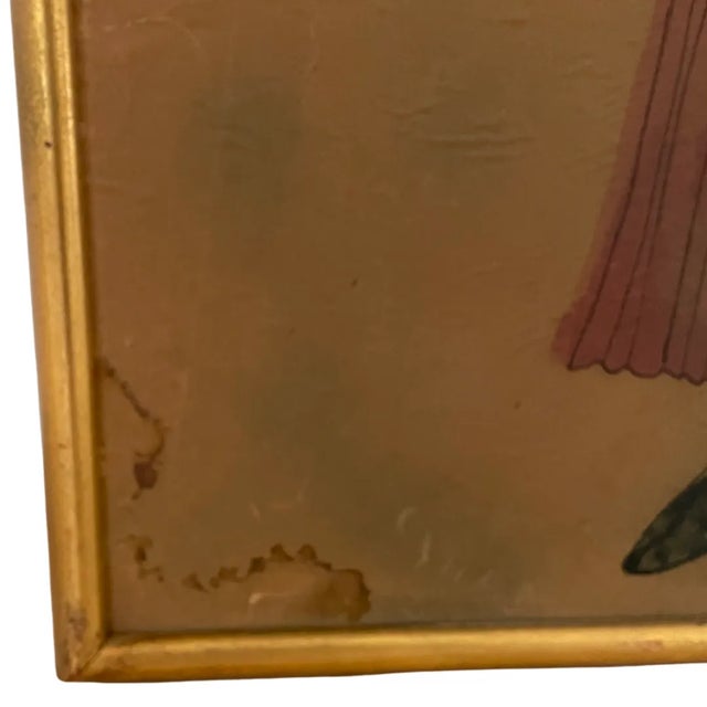 Red Ink and Watercolor Framed Painting by Iris Brody C. 1960 For Sale - Image 8 of 8