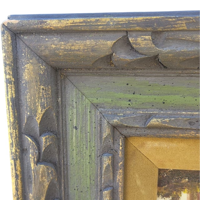 Signed Gerry Downs Oil Painting Feat Redwood Forest Landscape in Carved Wood Frame For Sale - Image 4 of 12