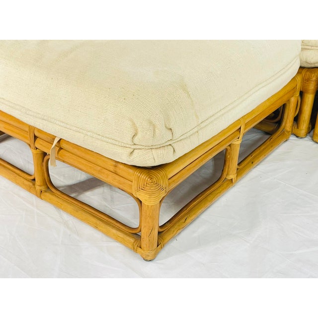 Vintage 6-Piece Bamboo Modular Sofa, Cream Upholstery, 1970s For Sale - Image 17 of 18