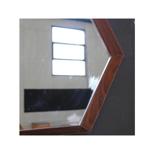 Type Hexagon shaped mirror Date 1950-59 Origin Italy Model Shaped frame Materials Teak, Mirror Width 52 cm Depth 4 cm...