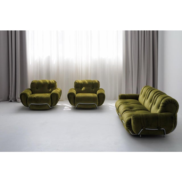Sofa and Armchairs by Adriano Piazzesi, 1990s, Set of 3 For Sale - Image 4 of 9