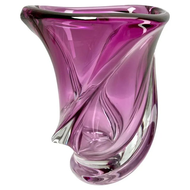 Vintage Belgian Crystal Vase by Val Saint Lambert, 1950s For Sale - Image 12 of 12