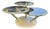 Vintage Mid Century Modern Brass Glass Coffee Table Italian in Milo Baughman Style Design For Sale