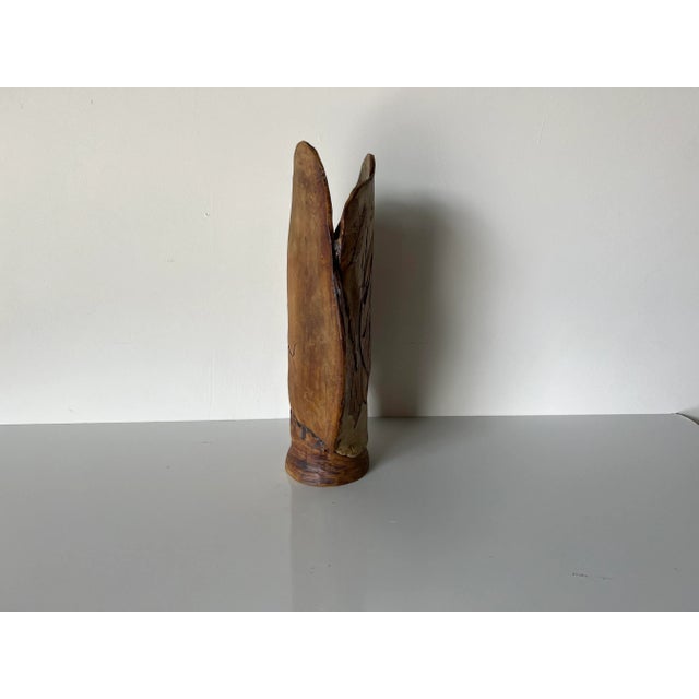 Vintage Brutalist Abstract Art Pottery Vase For Sale - Image 10 of 13