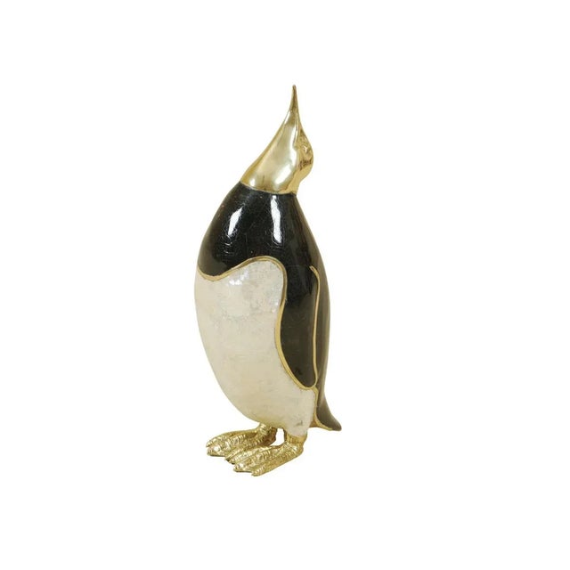 Polished Cast Brass Penguin with Black Penshell and Mother of Pearl Inlay