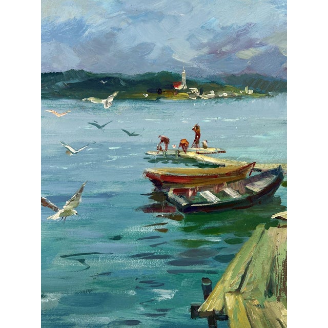 2020s Oil Painting Pier by the Sea Yuriy Suprunchuk For Sale - Image 5 of 11