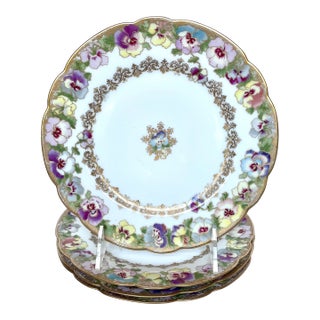 Early 20th Century Haviland & Co. Pansy Plates For Sale