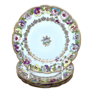 Early 20th Century Haviland & Co. Pansy Plates
