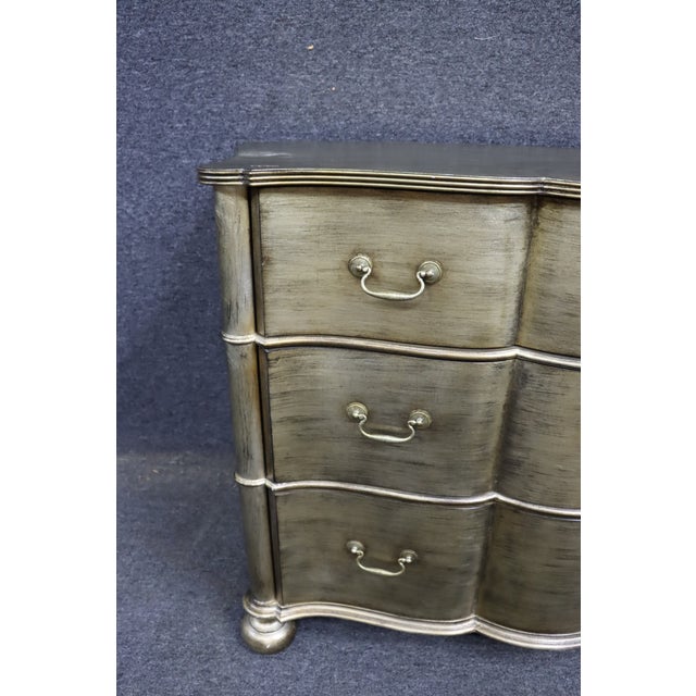 Ethan Allen Serpentine Three-Drawer Chest in Metallic Finish For Sale In Philadelphia - Image 6 of 13