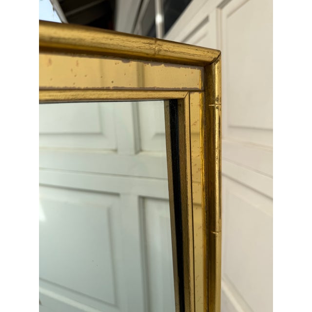 1960's LaBarge Faux Bamboo Gilt Mirror With Gold Mirrored Border For Sale In Los Angeles - Image 6 of 10