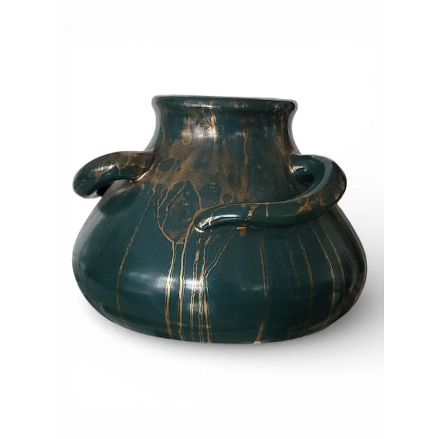 Gold Art Deco Stoneware Vase by Léon Pointu, 1920s For Sale - Image 8 of 8