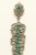 A pair of long dangle earrings with a line of faceted oval emeralds down the spine totaling 2.24 carats. Surrounding the...