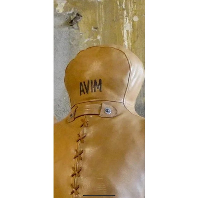 Antique decorative boxing or wrestling mannequin, original gym equipment, 1930s