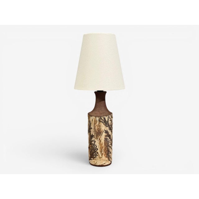 Bodil Marie Nielsen, Table Lamp, Brown Stoneware, Denmark, 1960s For Sale - Image 4 of 8
