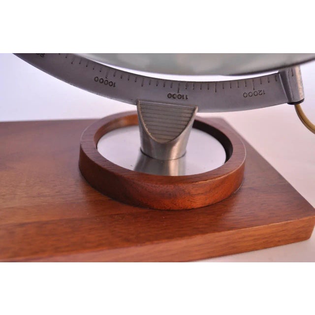 Mid-Century Modern 1960s Replogle 'Comprehensive' Illuminated Globe on Walnut Base For Sale - Image 3 of 13