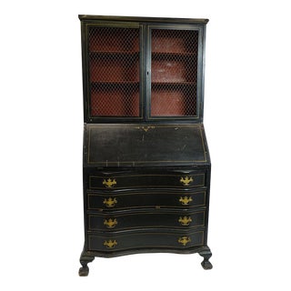 1920s Antique Secretary Desk With Drawers For Sale