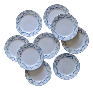 French Juliana Dessert Plates from Sarreguemines, 1888, Set of 9
