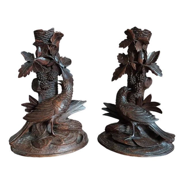 Black Forest Pheasants, 1930s, Set of 2 For Sale