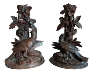 Black Forest Pheasants, 1930s, Set of 2