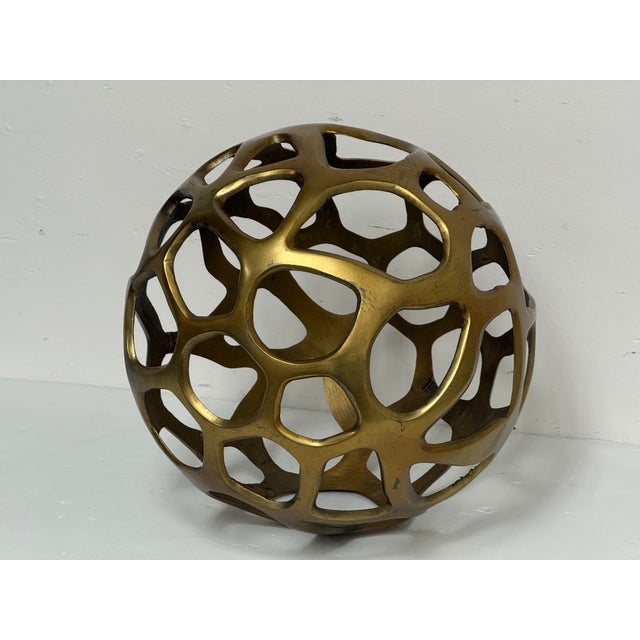Design Plus Gallery presents a Gold Metal Sphere from Z Gallerie. This sculptural accent has an openwork design with...