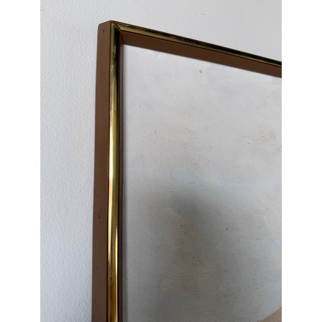 1980's Vintage Postmodern Geometric Landscape Oil Painting on Canvas, Framed For Sale - Image 11 of 12