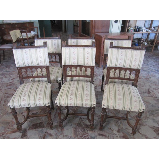 Antique French Dining Chairs in Walnut, Set of 6 For Sale - Image 11 of 13