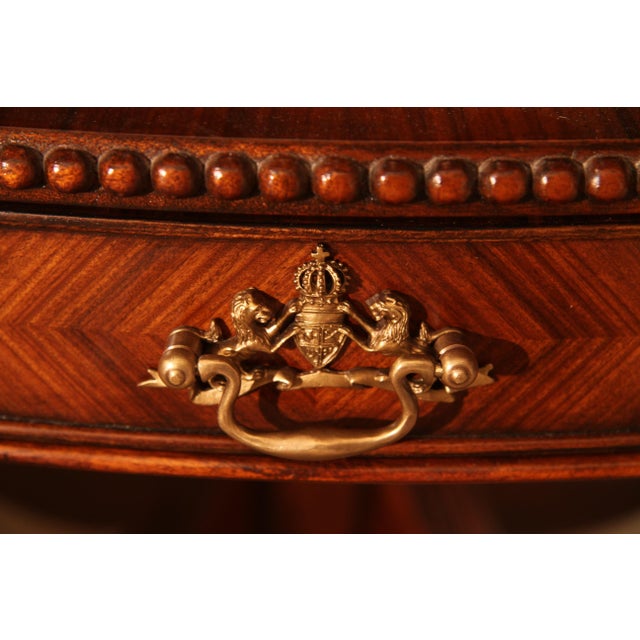 Formal Inlaid Mahogany Dining Table or Center Table With Drawers. Finely Carved Edge by Theodore Alexander For Sale - Image 10 of 12