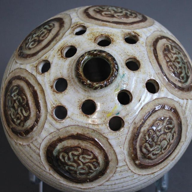 Vintage French Ceramic Flower Holder by Marcel Giraud, 1960s For Sale - Image 11 of 16