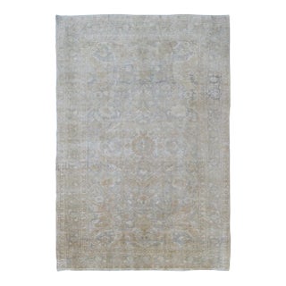 Faded Vintage Turkish Sivas Rug With Floral Motifs and Medallion 5'1 X 7'10 For Sale