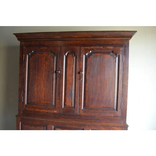 Antique English Oak Cabinet, 18th-Century For Sale - Image 6 of 7