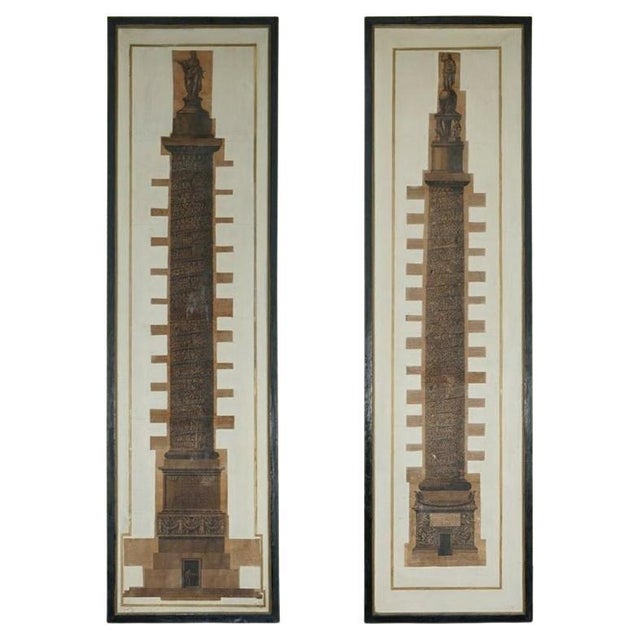 Giovanni Battista Piranesi, Trofeo or Sia Magnifica Columns, 1860, Engravings on Canvas, Set of 2 For Sale - Image 17 of 17