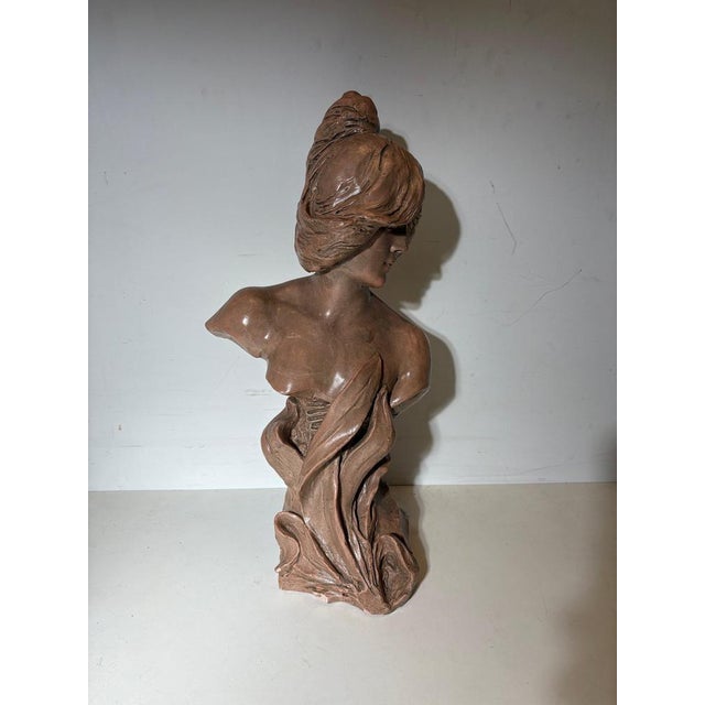 Art Nouveau Bust of Woman, 1890s-1910s For Sale - Image 3 of 10